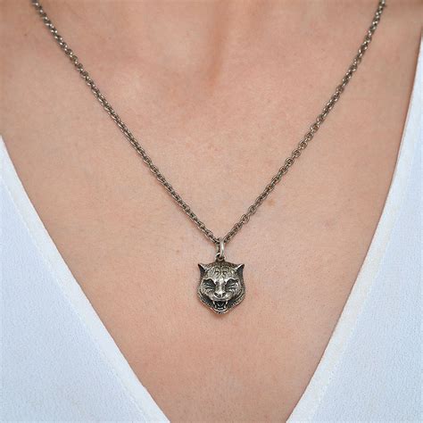 gucci gatto feline necklace|Gucci.